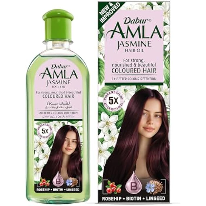 Dabur Amla Jasmine Hair Oil | For Strong, Nourished & Beautiful Shining Colored - 300ml - Image 1